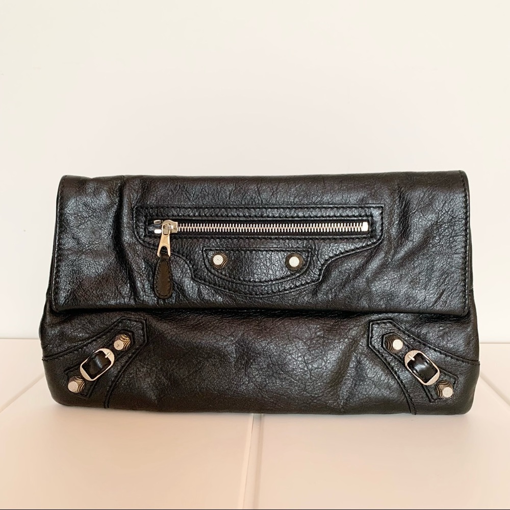 Balenciaga Giant Silver Hardware Envelope Clutch - Picture 1 of 9